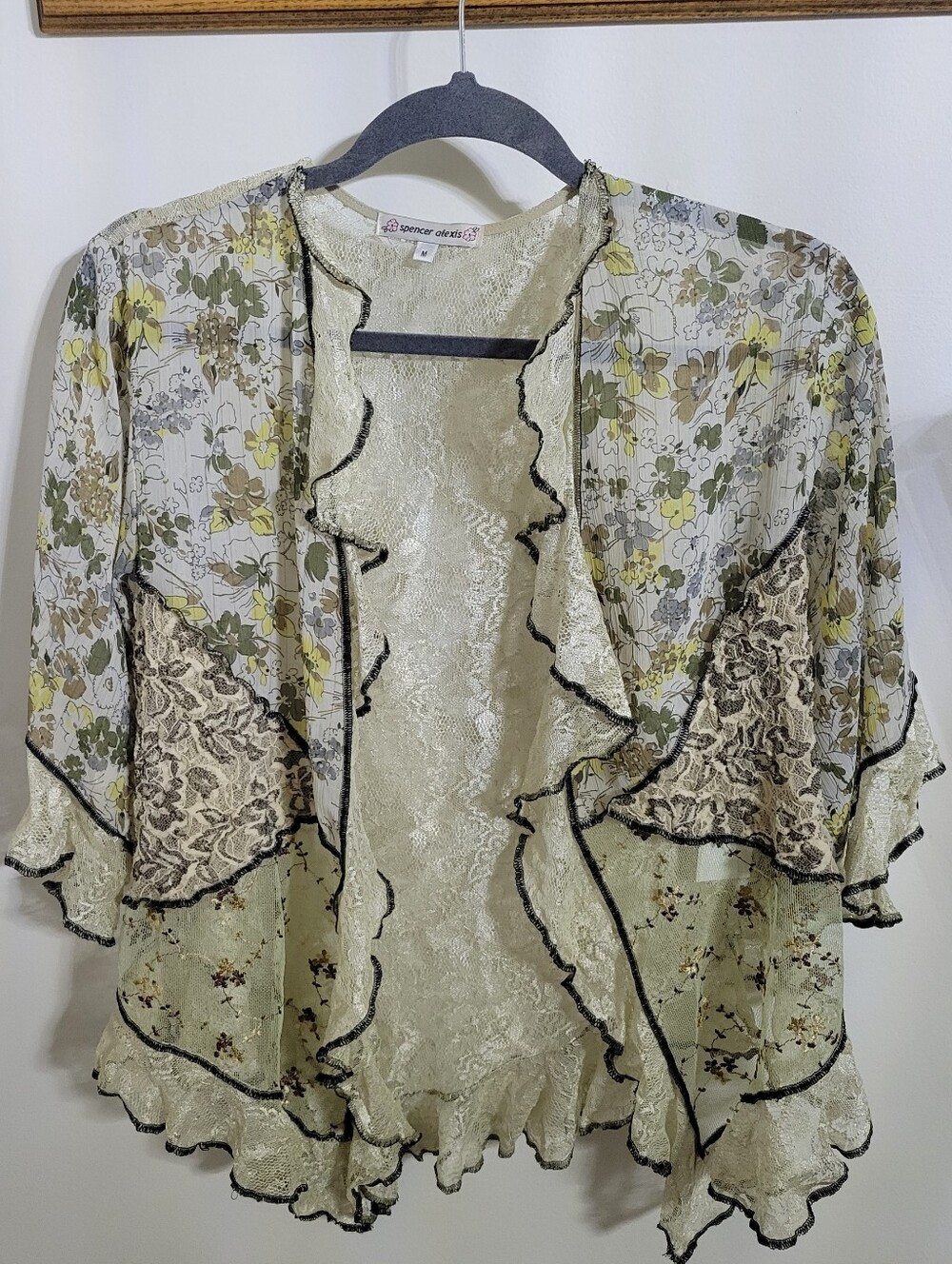 Vintage Spencer Alexis Lace Cardigan, Size M